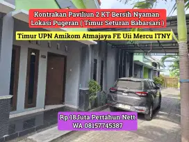 Disewakan Paviliun 2KT Timur UPN Atmajaya Seturan Babarsari 18Jt Nett