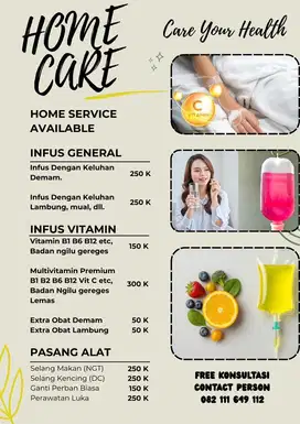 Home care pasang infus dirumah infus vitamin pasang alat medis dirumah