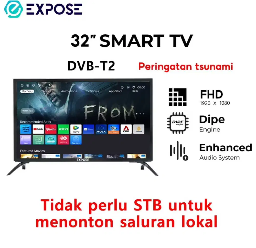 TV 32 INCH ANDROID DVB-T2 4K SMART TV