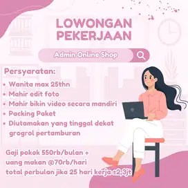 Lowongan Admin Online Shop