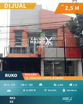 Dijual Ruko di Jalan LA Sucipto Blimbing Malang Cocok Untuk Usaha