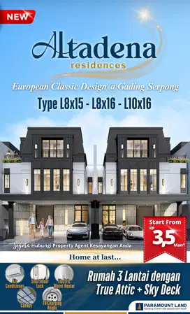 Rumah berkonsep European Classic Cluster Altadena Residence