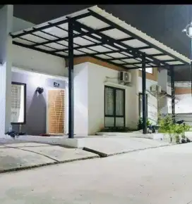 Kanopi alderon singel cet rangka terpasang
