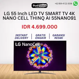 LG 55 Inch LED TV SMART TV 4K NANO CELL THINQ AI 55NANO91 unit Second