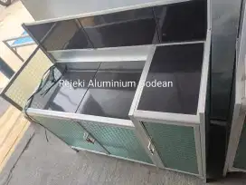 Rak piring meja kompor Aluminium