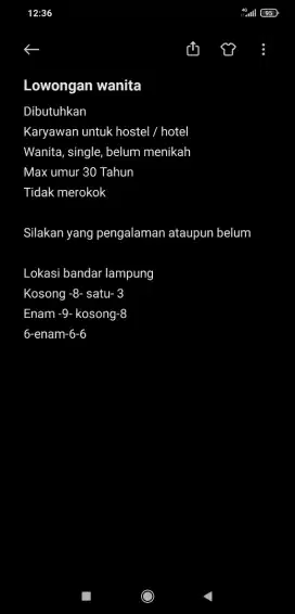 Lowongan pekerjaan untuk hostel/ hotel