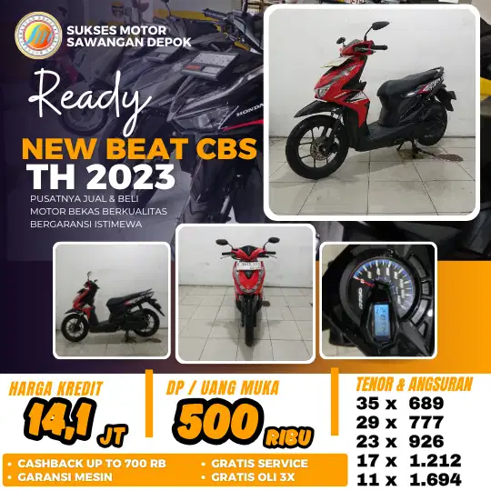 HONDA NEW BEAT CBS LED TH 2023 UNIT MULUS CASH KREDIT BERGARANSI