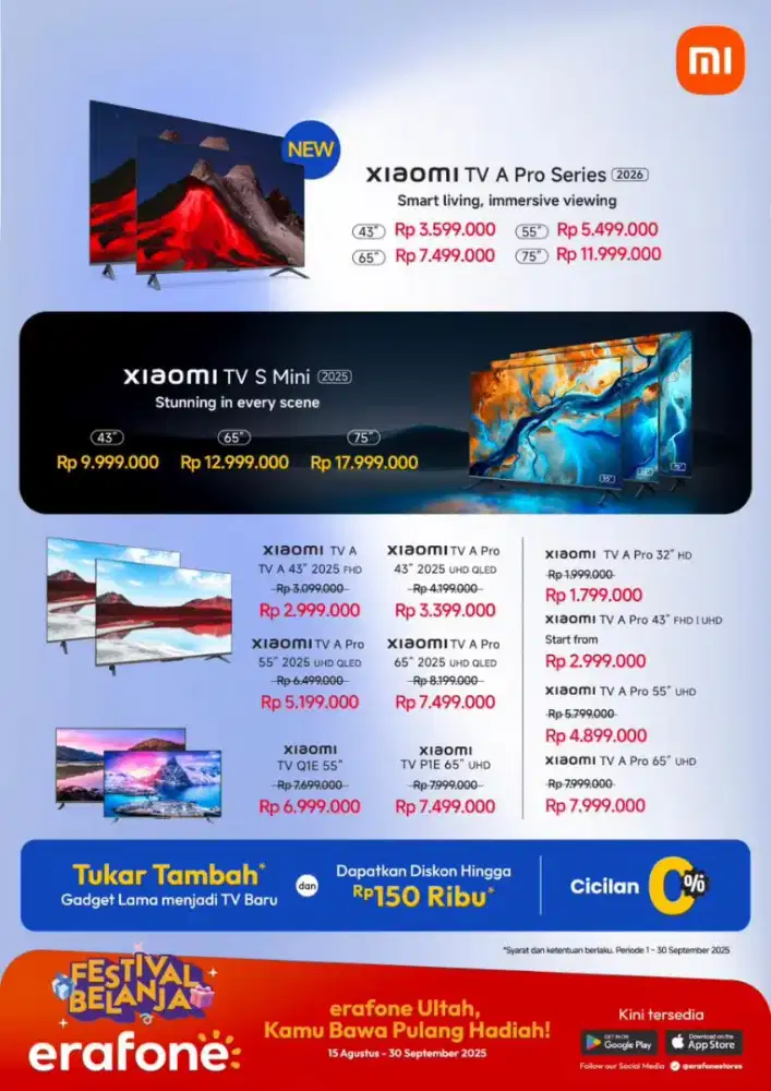 Kredit BISA TANPA DP ,BUNGA 0% FREE CICILAN 1-2X
