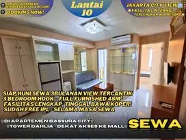 Siap Huni Sekarang! Sewa 3BR HOOK Full Furnished Lengkap Bassura City