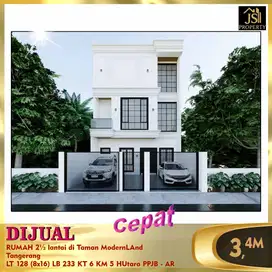 DIJUAL RUMAH 2½ lantai di Taman ModernLAnd  Tangerang - AR