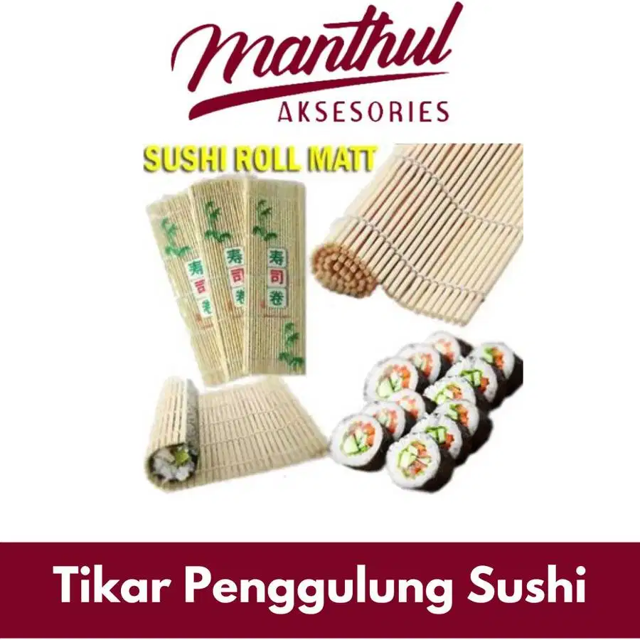 Tikar penggulung sushi bamboo bambu roller roll alas cetakan nasi