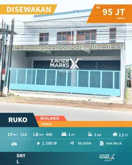 Disewakan Ruko Luas Dengan Lahan Parkir Yang Memadai di Pakis, Malang