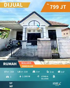Dijual Rumah Cantik Minimalis Terawat Siap Huni di Sawojajar, Malang