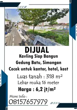 Dijual Tanah 318m² Strategis Tengah Kota Dekat SamPooKong