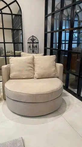round sofa(beige &white)