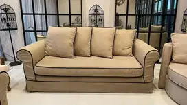 Arber and Troy 3 seaters sofa beige with black list