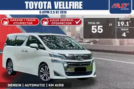 TOYOTA VELLFIRE G ATPM 2019 2.5 AT PILOT SEAT SUNROOF LOW KM.41RB #F6S