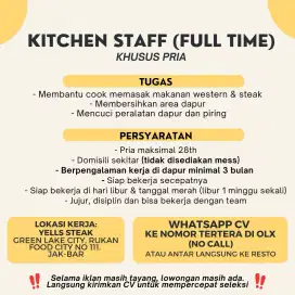 KITCHEN STAFF RESTORAN (COOK HELPER)
