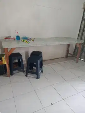 paketan meja ukuran 190x 50 ( 2 meja ) bangku bakso 6 triplek dan kaso