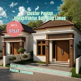 Dijual Cluster Paulan: Rumah Nuansa Bali Type 50/112, SHM IMB
