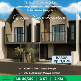 Rumah Sultan 2 Lt di Colomadu, Samping UMS Solo, Gaya Scandinavian