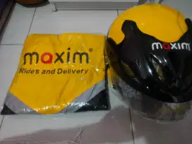 Jual atribut Maxim helm SM jaket dari Maxim langsung
