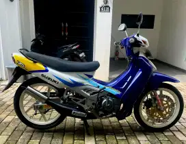 Satria 2 tak lumba 120 cc 2003 putih biru