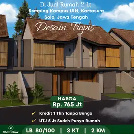 Rumah 2 Lantai Bergaya Tropis di Kartasura Solo - Tengah Joglosemar