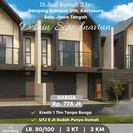 Jual Rumah Mewah 2 Lantai & Baru, Scandinavian Style di Kartasura Solo