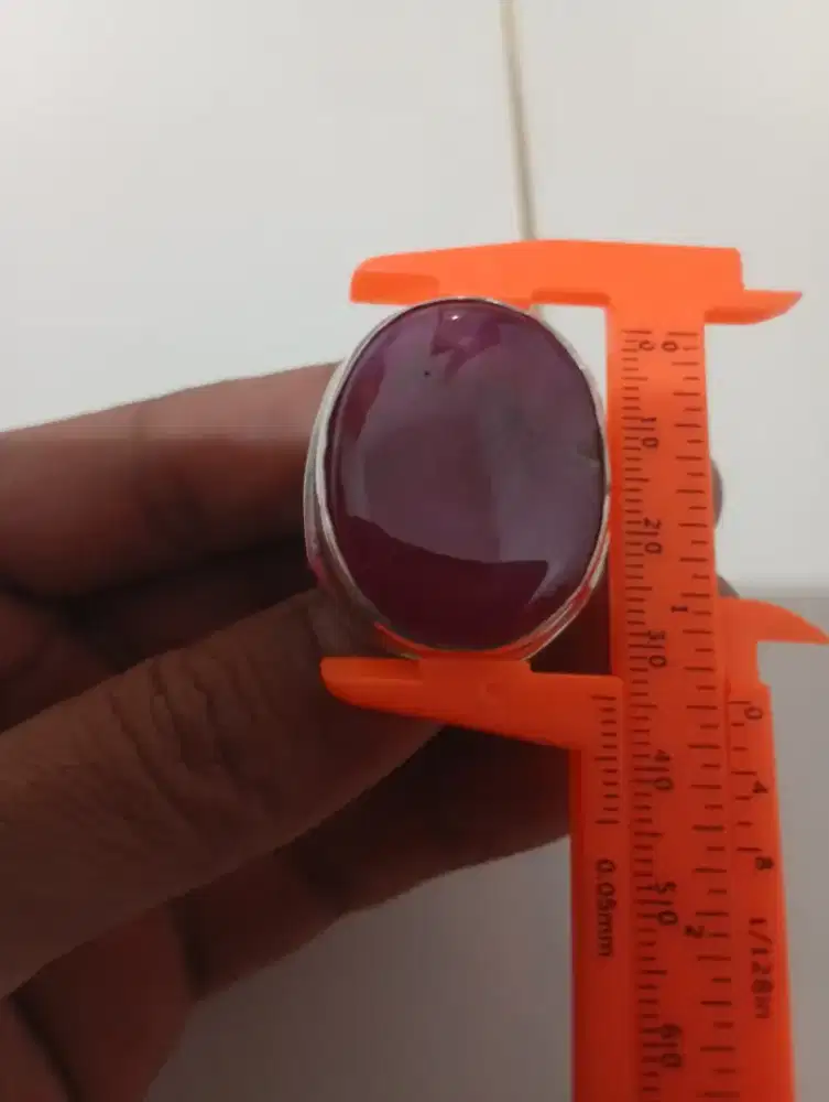 Ruby natural ring perak