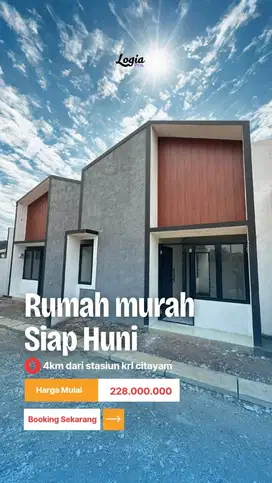 TERMURAH RUMAH SIAPHUNI 200 JUTAAN AJA DEKAT STASIUN KRL