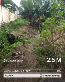 Dijual Tanah Letter C Wilayah Purwokerto