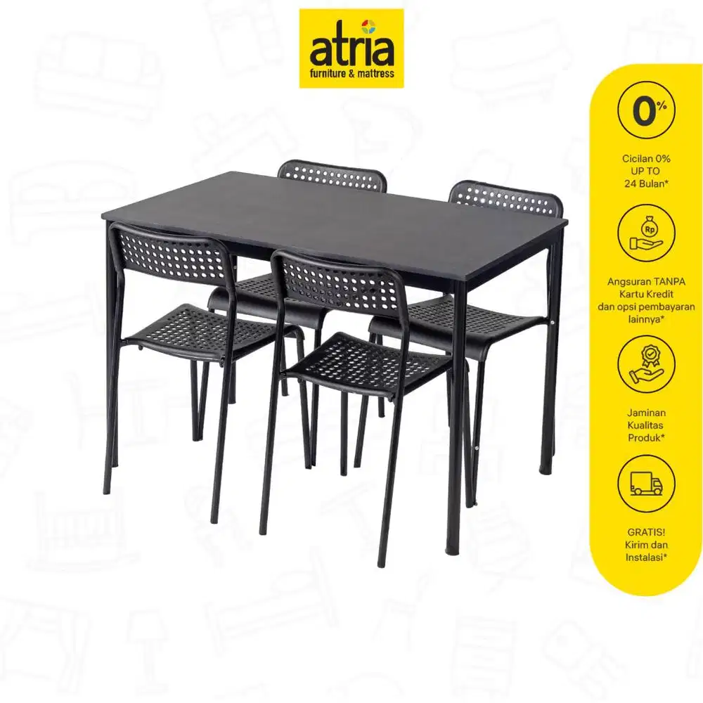 Meja Makan Mira Set 1 Meja + 4 Kursi