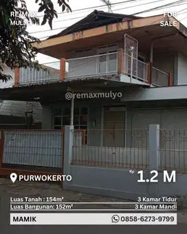 Rumah Tinggal 2 Lantai Siap Huni Semi Furnished Kota Purwokerto