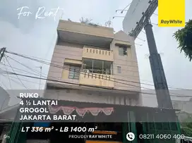 Disewakan Ruko 12 x 28 m - 4½ Lantai - Grogol