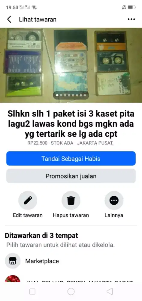 Slhkn lh slh 1 paket isi 3 kaset pita lagu2 lawas mgkn ada yg tertarik