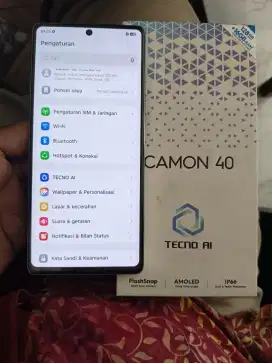 Tecno camon 40 8+8/128 like new lngkp ORI grnsi on BS TT