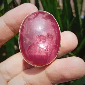 Batu Ruby Star Madagaskar size jumbo 115.05 ct ring perak