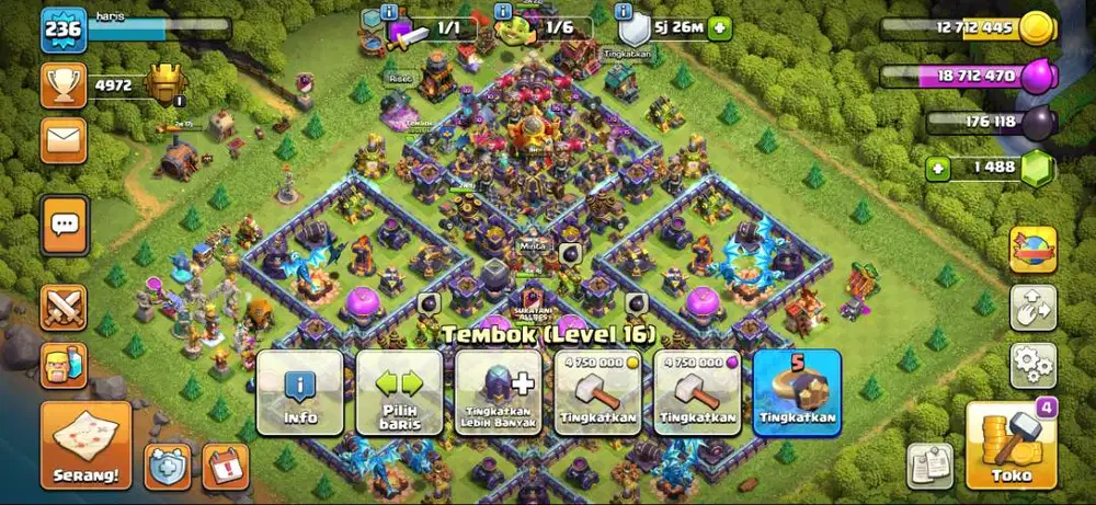 Akun Clash of Clan TH 16 baru up