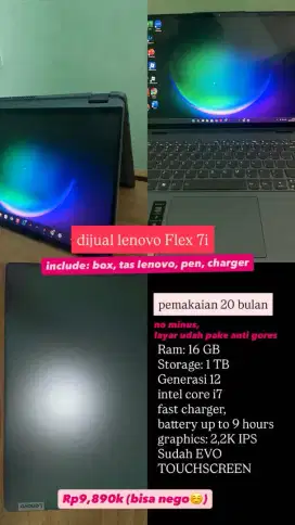 Laptop Lenovo  flex 7i ( bekas)