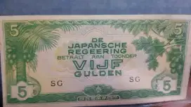 Uang Jadul kuno 5 gulden