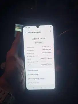 Samsung A34 5G 8/256 SEIN.
Lcd Ori bawaan pabrik.