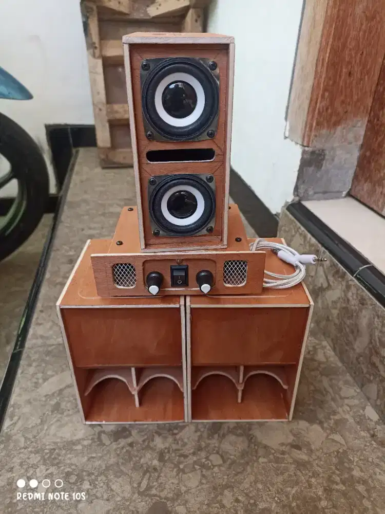 Sound miniatur 3 in model bok supali dan amplimini stereo 2 ch 5 volt