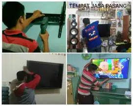 Braket plus pasang atau pasang saja jika sudah ada bracket led tv