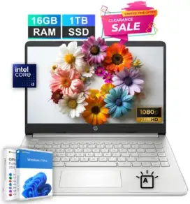 HP Laptop Computer 14 Office 2024 Intel i3 Upto 3.4GHz 16GB RAM 1TB