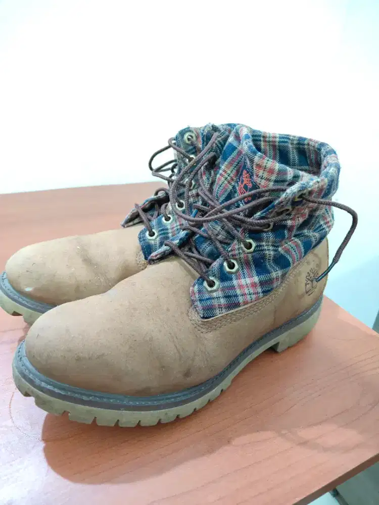 Sepatu Timberland roll top tartan