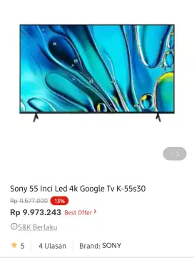 SONY BRAVIA 3 LED GOOGLE TV 55 INCI
