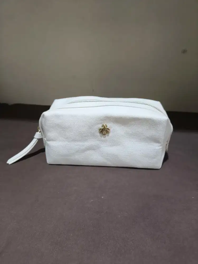 GUERLAIN PARIS  WHITE POUCH CANVAS GIFT BEAUTY ORIGINAL