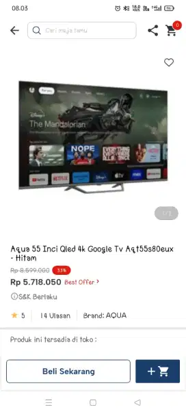 Promo tv 55 inch AQUA QLED