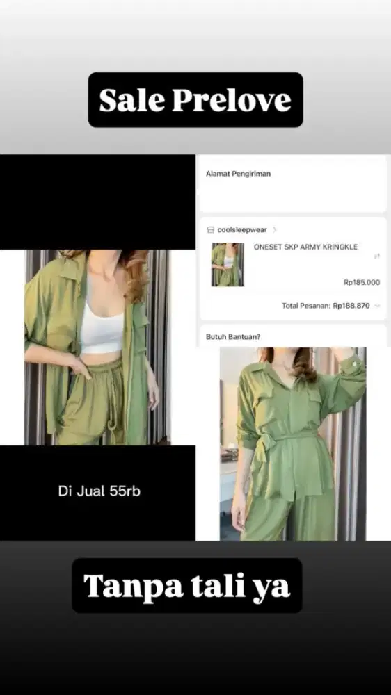 Preloved oneset army kringkle
